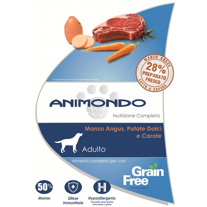 Crocchette cane adulto Grain Free - Manzo Angus, Patate dolci e Carote 2/6 kg - Animondo