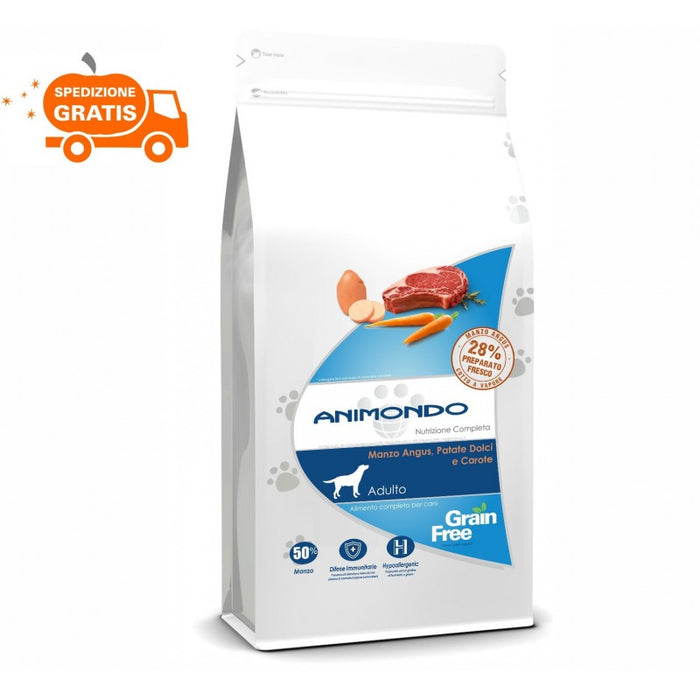 Crocchette cane adulto Grain Free - Manzo Angus, Patate dolci e Carote 2/6 kg - Animondo